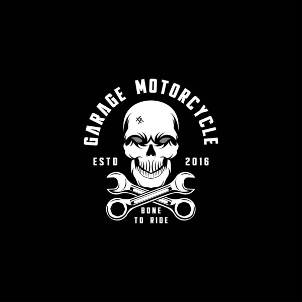 Vintage Logo Garage Motorcycle Emblem Monochrome Sign Label Rider Logo — Stock Photo, Image