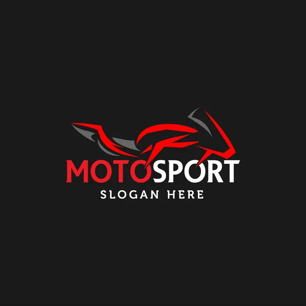 Templat Desain Logo Motor Sport Latar Belakang Gelap Modern Ras — Stok Foto