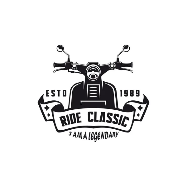 Vintage Classic Motorcycle Logo Design Monochrome Emblem Ride Logo Automotive — Stock Photo, Image