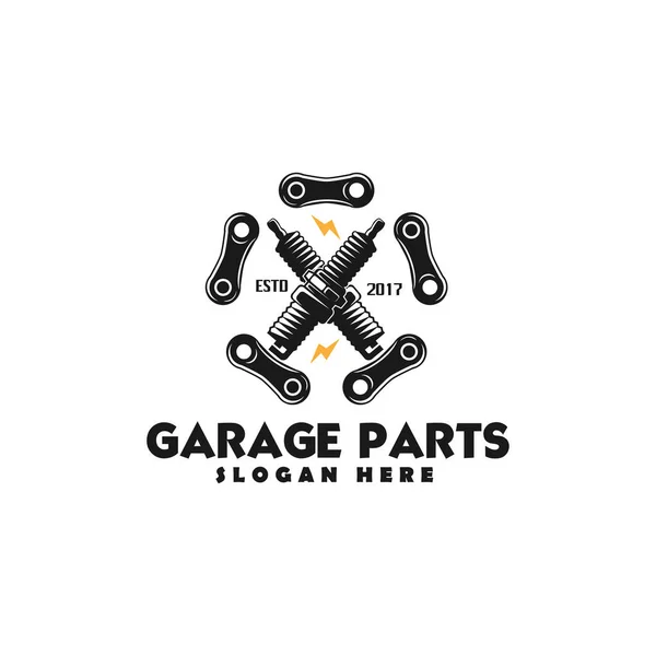 Garage Motorcycle Logo Design Automotive Monochrome Logo Vintage Logo Emblem — Stock Photo, Image
