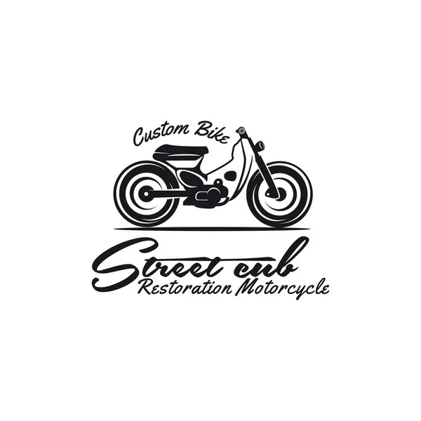 custom bike logo design monochrome,vintage logo,motorcycle logo,street cub,vector template