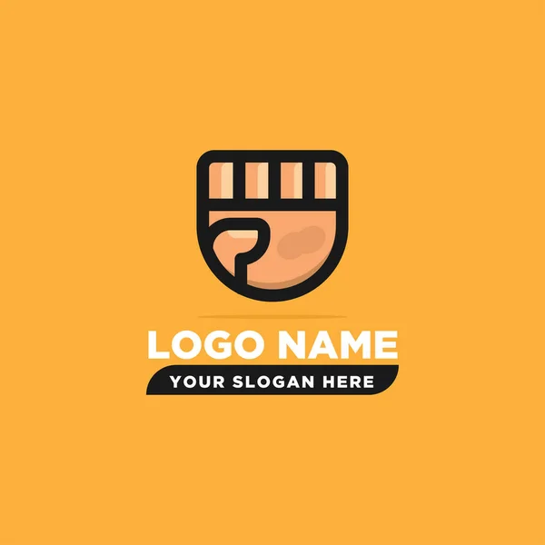 Design Creativo Del Logo Pugno Nel Modello Vettoriale Scudo Unico — Foto Stock