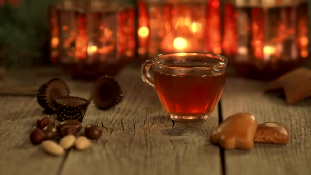 Poinçon Vin Chaud Noël Fait Maison Avec Pain Épice Noix — Video