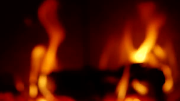 スローモーションHdビデオで暖炉の火を消しました 画面の炎の充填フレームを焦げた 四分の一速度 — ストック動画