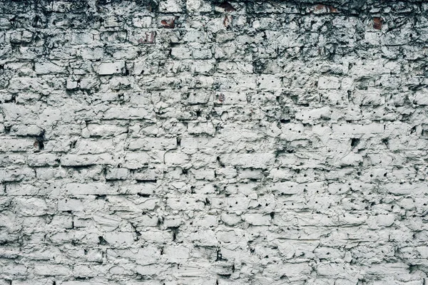 Alter Weiß Lackierte Ziegelwand Textur Alte Strukturierte Grunge Wandoberfläche Hintergrundmuster — Stockfoto