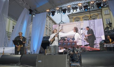 Lviv, Ukrayna-26 Haziran 2016: Caz Festivali 