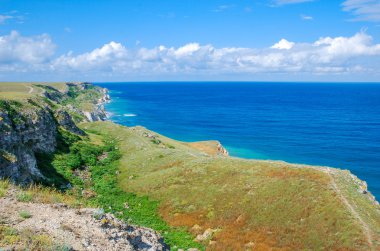 Beach Yarımadası Tarkhankut. Dzhangul. Crimea