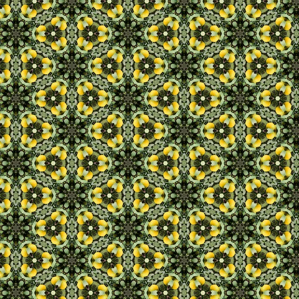 Design Motivačního Vzoru Květinami Hvězdami Abstraktními Tvary Uvnitř Kaleidoskopu — Stock fotografie