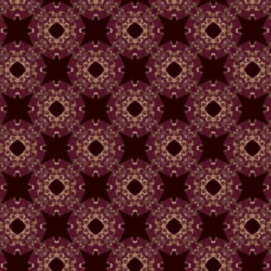 Çiçekler, yıldızlar ve kaleydoskop içindeki soyut biçimlerin motif dizaynı