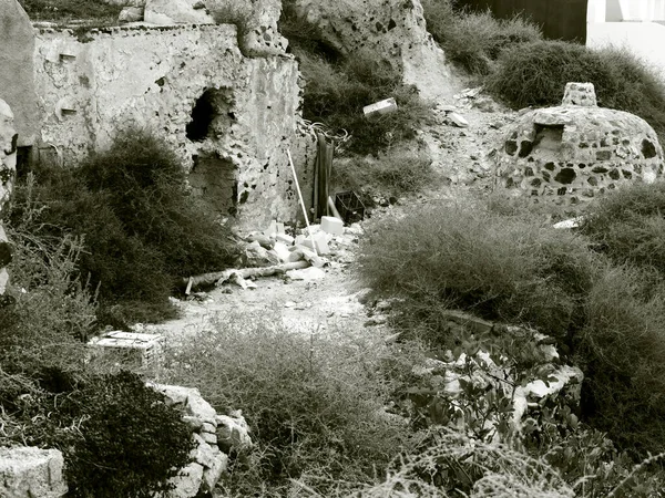 Magic Oia Sanorini Island Greece Sepia Views Historical Part City — Stock Photo, Image