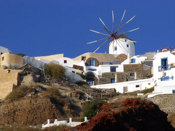 Μαγική Οία Sanorini Island Greece Άποψη Του Ιστορικού Τμήματος Της — Φωτογραφία Αρχείου