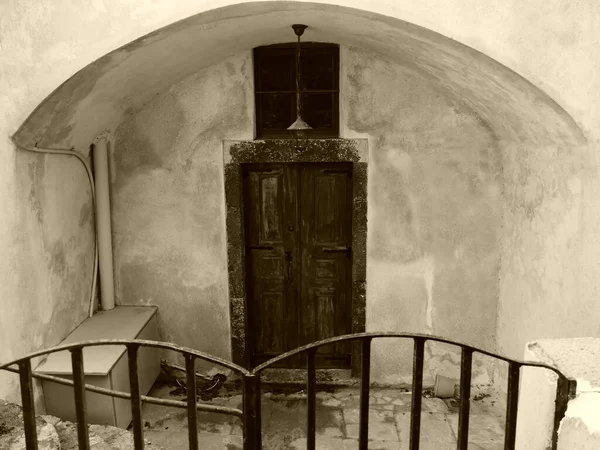 View Central Historical Part Pyrgos Town Santorini Island Greece — Stock Photo, Image