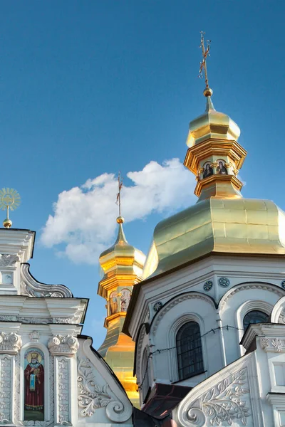 Kiev Pechersk Lavra Detalles Del Exterior Los Edificios Internos Catedrales — Foto de Stock