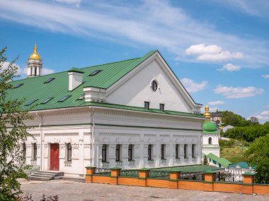 Kiev Pechersk Lavra, details of the exterior of internal buildings and cathedrals and the park.