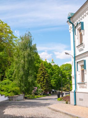 Kiev Pechersk Lavra, details of the exterior of internal buildings and cathedrals and the park.