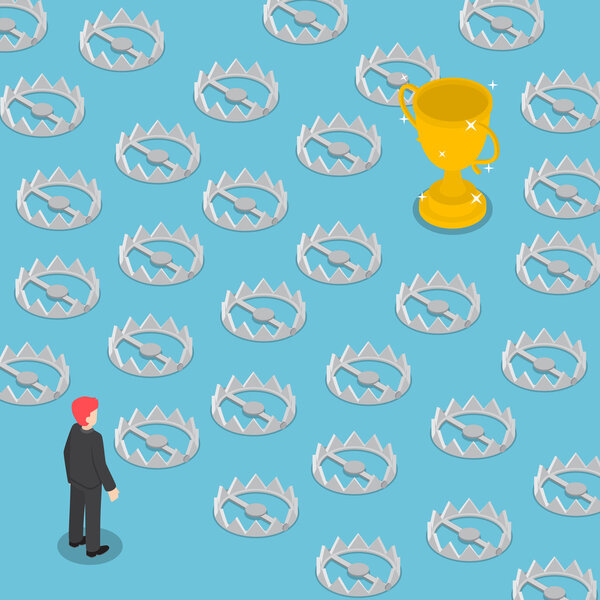 Изометрический трудный путь к успеху полон ловушек
