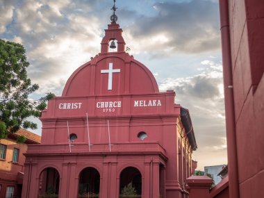 Malacca, Malaysia - Şubat 29: Malacca Christ Church Hollandalı Squar anda