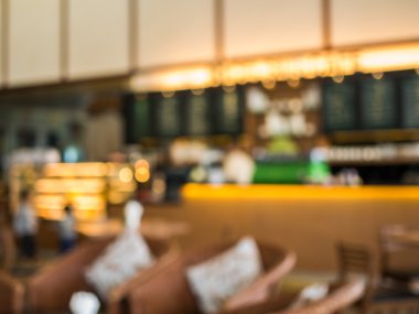Kahve dükkanı veya kafe bulanık görüntü