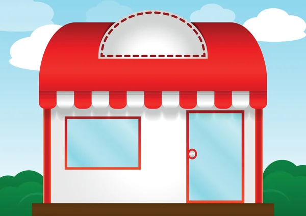 Toit rouge magasin — Image vectorielle