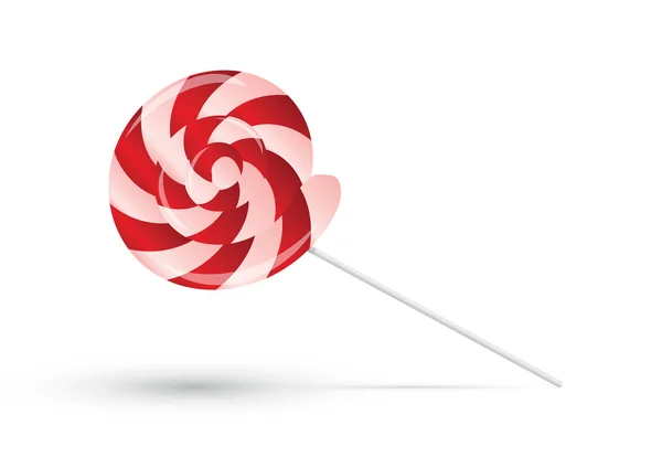 Red lollipop with shadow — Stock Vector