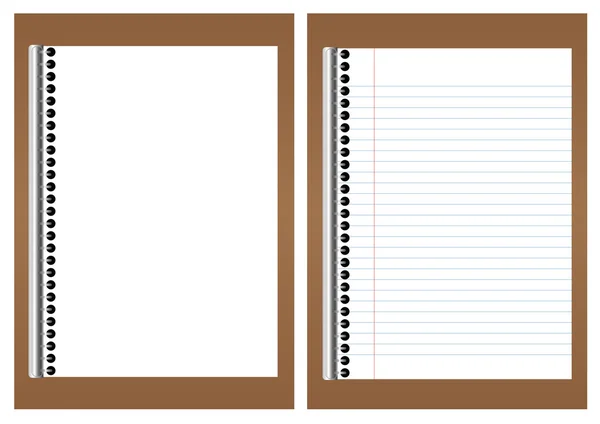 Libro blanco en blanco sobre tabla marrón — Vector de stock