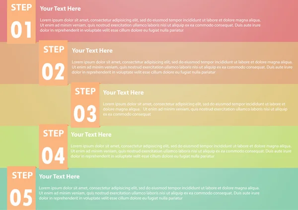 Cinq étapes infographie arrière-plan — Image vectorielle