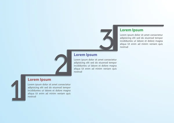 Modello infografico passo passo — Vettoriale Stock