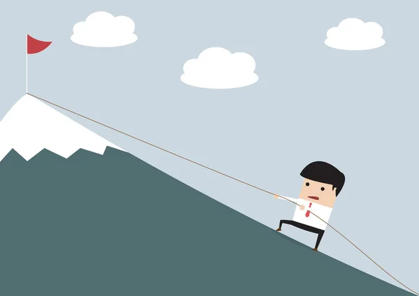 Businessman Climbing Hill