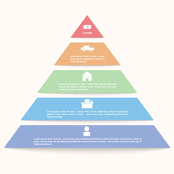 Modello di infografica piramide — Vettoriale Stock