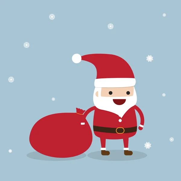 Santa Claus con copo de nieve — Vector de stock