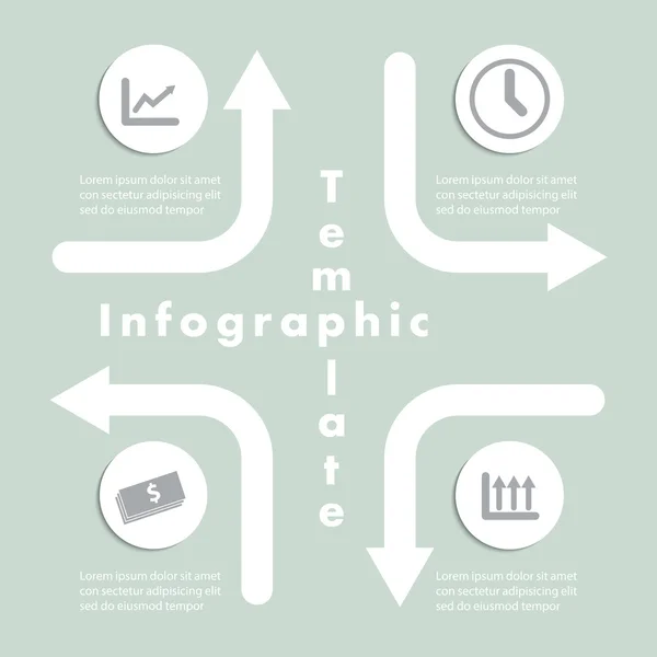 Templat Desain Infografis Panah & Tanda Tangan - Stok Vektor