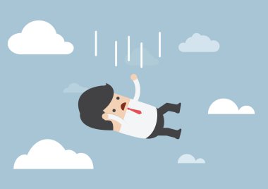 İş adamı gökten düşüyor.