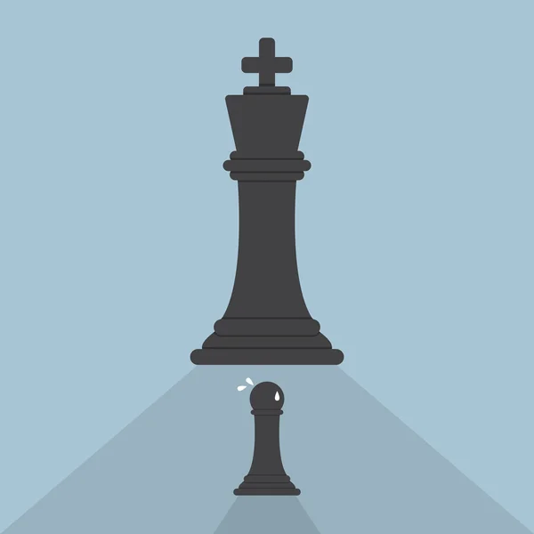 Pěšec šachové bojí král šachy — Stockový vektor