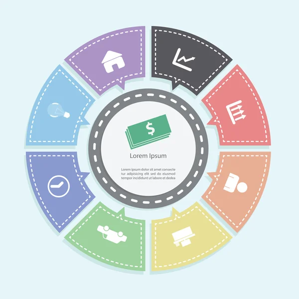Conceptos de negocio de círculo, Infografías — Archivo Imágenes Vectoriales