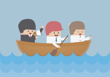 İşadamı kürek takımı, takım çalışması ve liderlik kavramı
