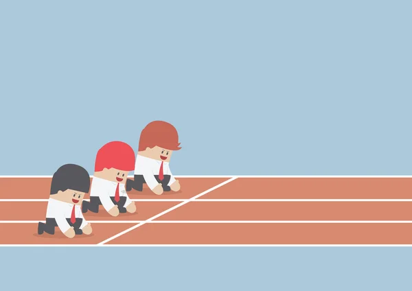 İşadamı başlangıç noktası olarak, iş rekabet co çalışmaya hazır