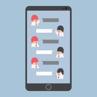İşadamı smartphone boş konuşma ile sohbet