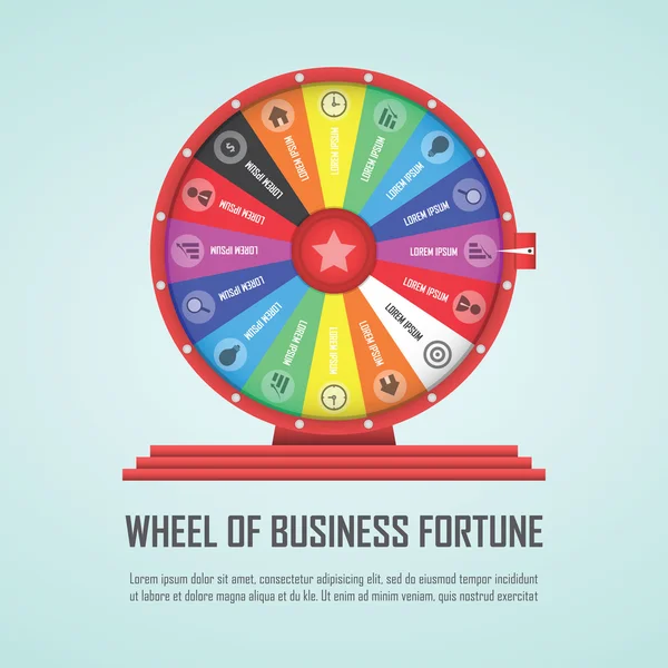 Roda da fortuna elemento de design infográfico — Vetor de Stock