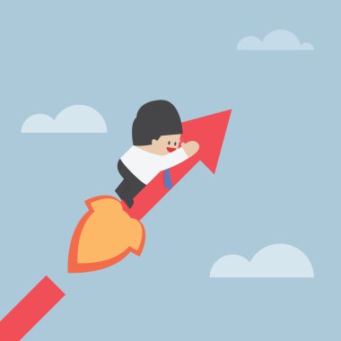 Grafik, başarı kavramı büyüyen iş adamı