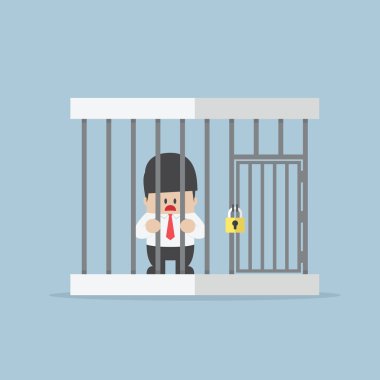 Bir kafeste sıkışıp işadamı