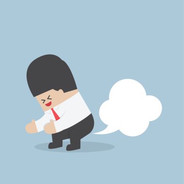 onun altından boş balon ile osurmak işadamı