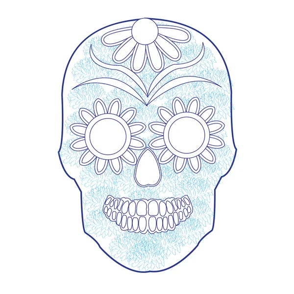 Day of the dead national holiday in Mexico, colorful skull — Stock Vector