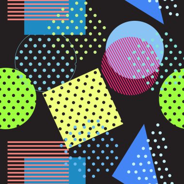 Retro Memphis 80s stil veya ' 90s esinlenen moda soyut backg