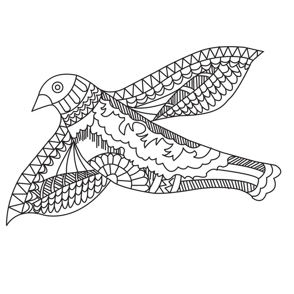 Doodle dessin oiseaux volants, illustration vectorielle — Image vectorielle