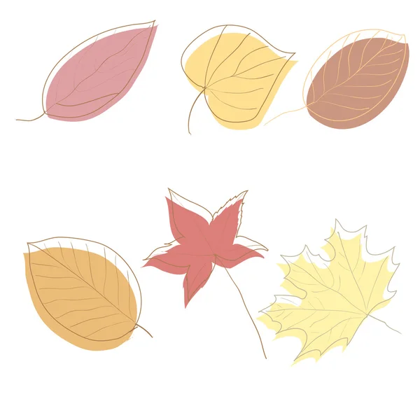 Hojas de otoño sobre fondo blanco, ilustración vectorial — Archivo Imágenes Vectoriales