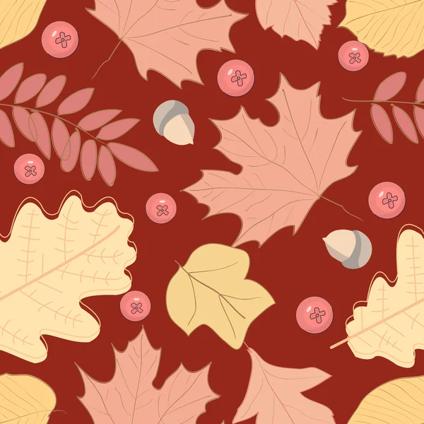 Autumn seamless pattern with leaf — Stock Vector