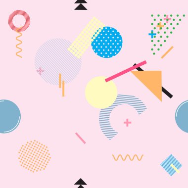 Geometrik semboller arka plan stili kaotik kümesi . 