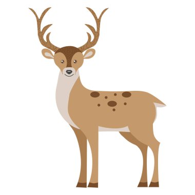 Noel Baba Ren Geyiği, Noel ve Yeni Yıl karakteri, vektör illüstrasyonu