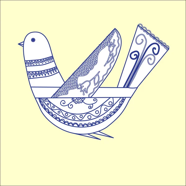 Fantastischer Vogel Skandinavischen Stil Für Designkarten Banner Poster Vektorillustration — Stockvektor
