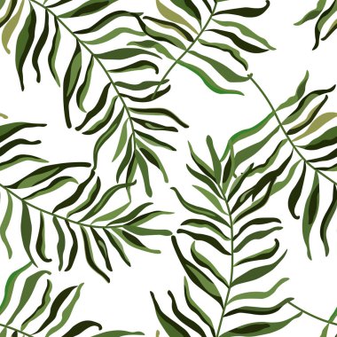 Tropik yapraklar. Kusursuz vektör deseni, modern trend arka planı